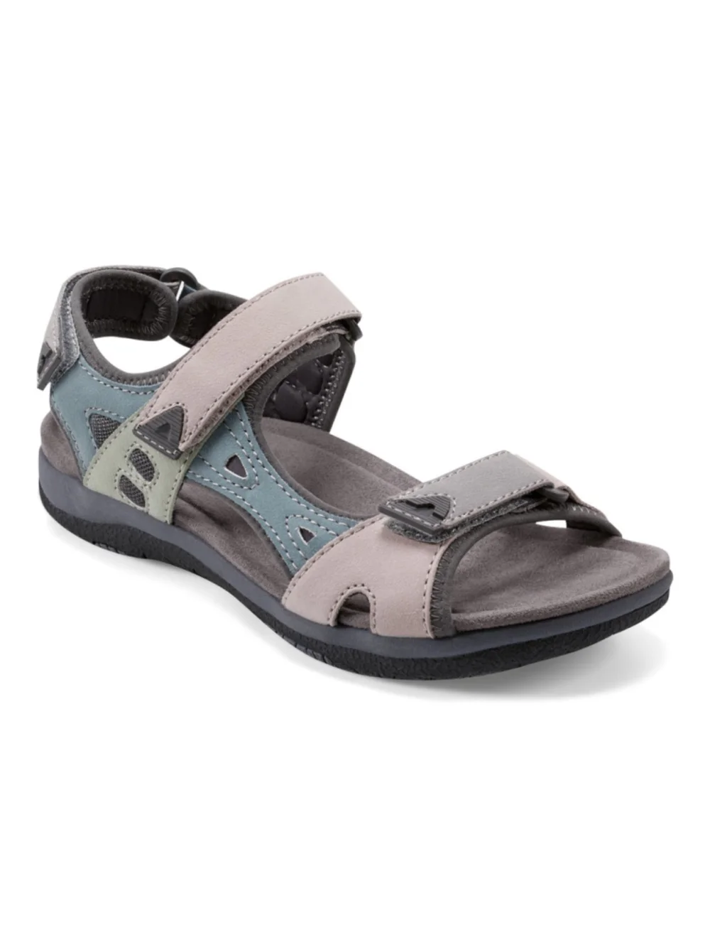 Women's Earth Origins Skylar Round Toe Lightweight Casual Flat Sandals Size 11W